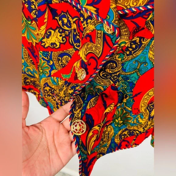 Vintage Jessica Howard Baroque Bright Red Elegant blazer Jacket - Picture 6 of 10